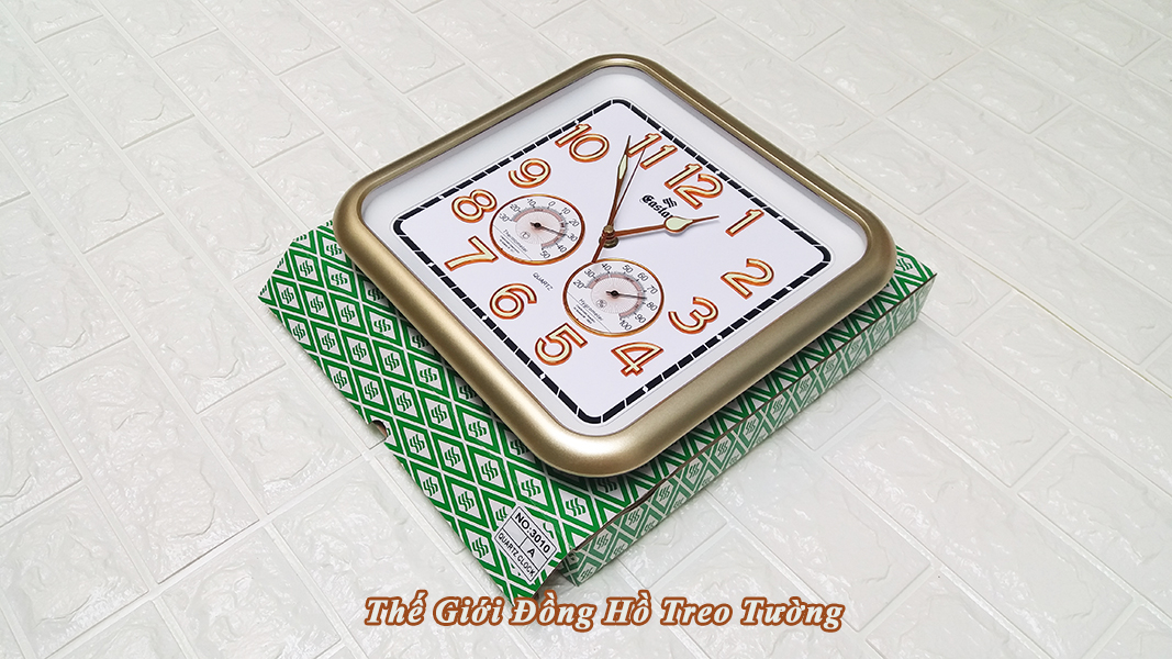 ĐỒNG HỒ KIM TRÔI SỐ NỔI 3D CÓ DẠ QUANG VÀ NHIỆT ẨM KẾ CƠ - VUÔNG MẶT TRẮNG