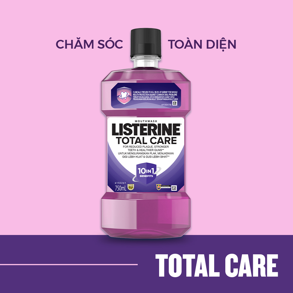 Nước súc miệng chăm sóc toàn diện Listerine Total Care Mouthwash 750ml