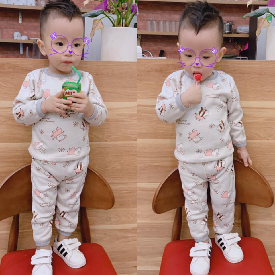 Set 5 bộ nỉ bông chất nỉ bông đẹp cho bé trai