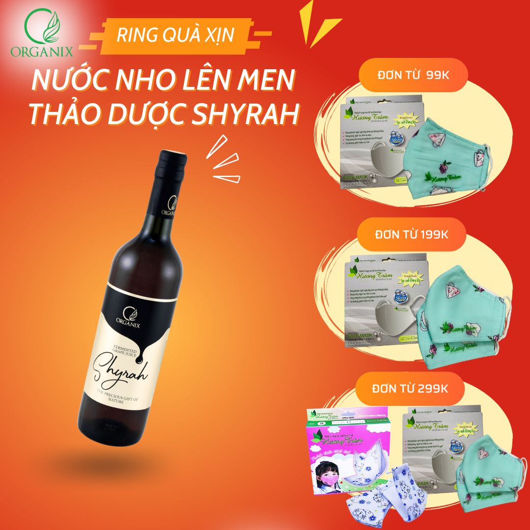 NƯỚC NHO LÊN MEN TỰ NHIỆN SHYRAH CHAI THUỶ TINH 750ml