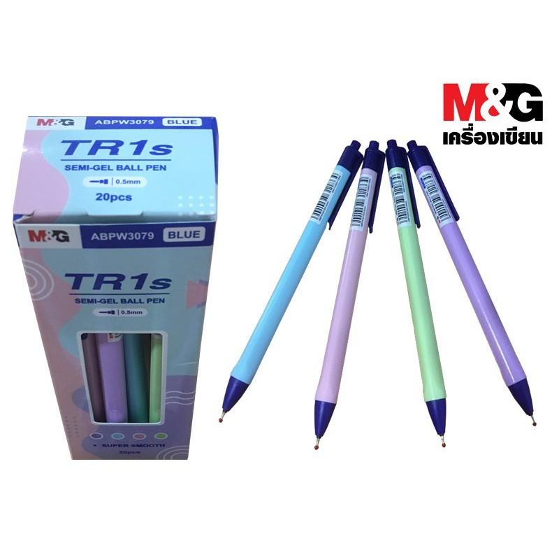 Hộp bút bi TR1S M&G ABPW3079 ngòi 0.5mm, mực xanh 20 cây/hộp