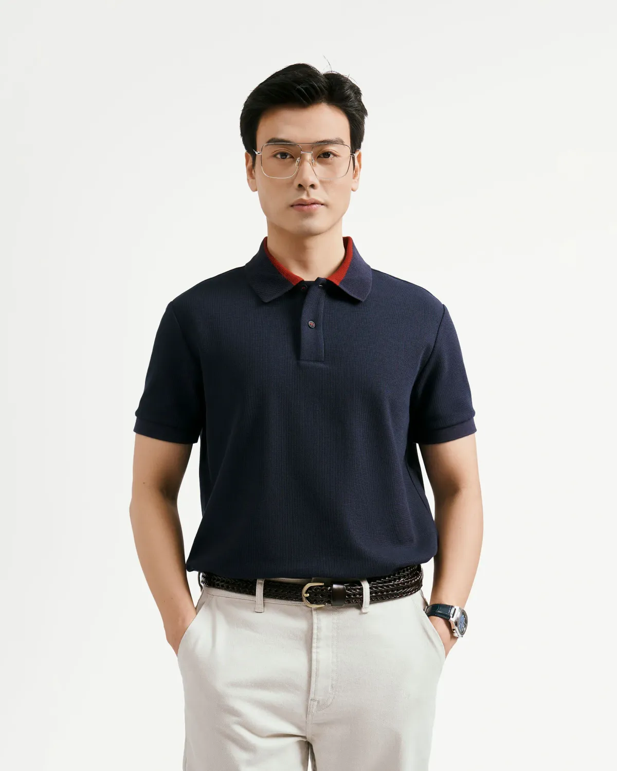 Áo Polo Nam Tay Ngắn Phối Cổ Form Fitted - ROUTINE 10F25POL001