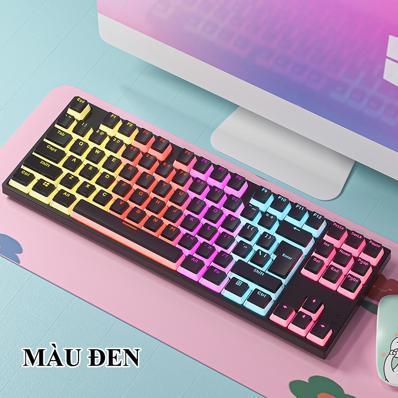 Bàn phím cơ ZIFRIEND KA802 sử dụng Blue Switch thiết kế mini nhỏ gọn chỉ 87 phím với keycap pudding xuyên led cực đẹp - Hàng Chính Hãng