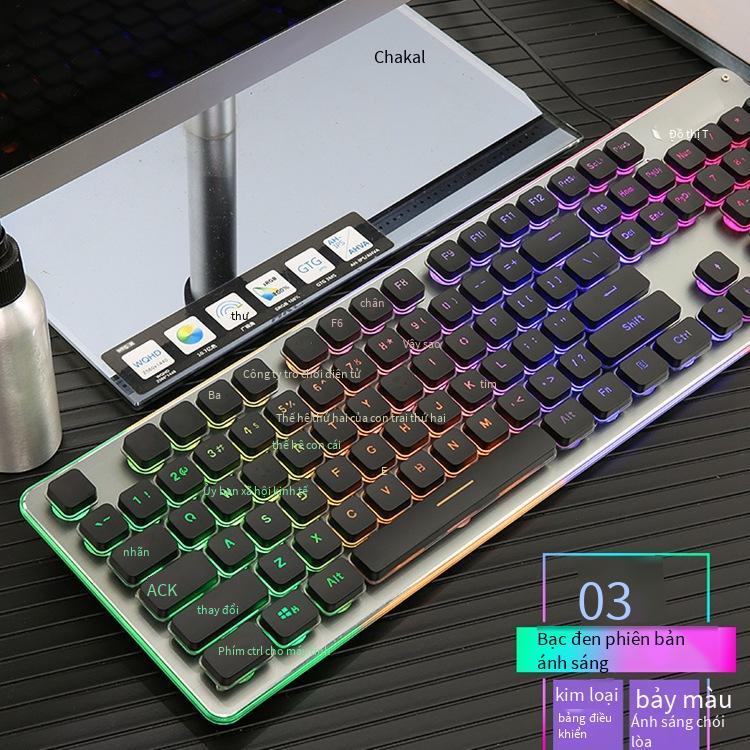 Giá thấp nhất Bàn phím chơi game Wolfway L1 có dây dạ quang siêu mỏng tắt tiếng bàn phím chơi game máy tính USB Amazon ebay