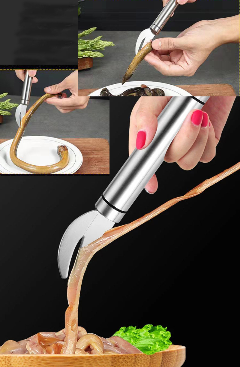 Sét 2 món dao làm lòng, mổ cá và nhíp 2in1