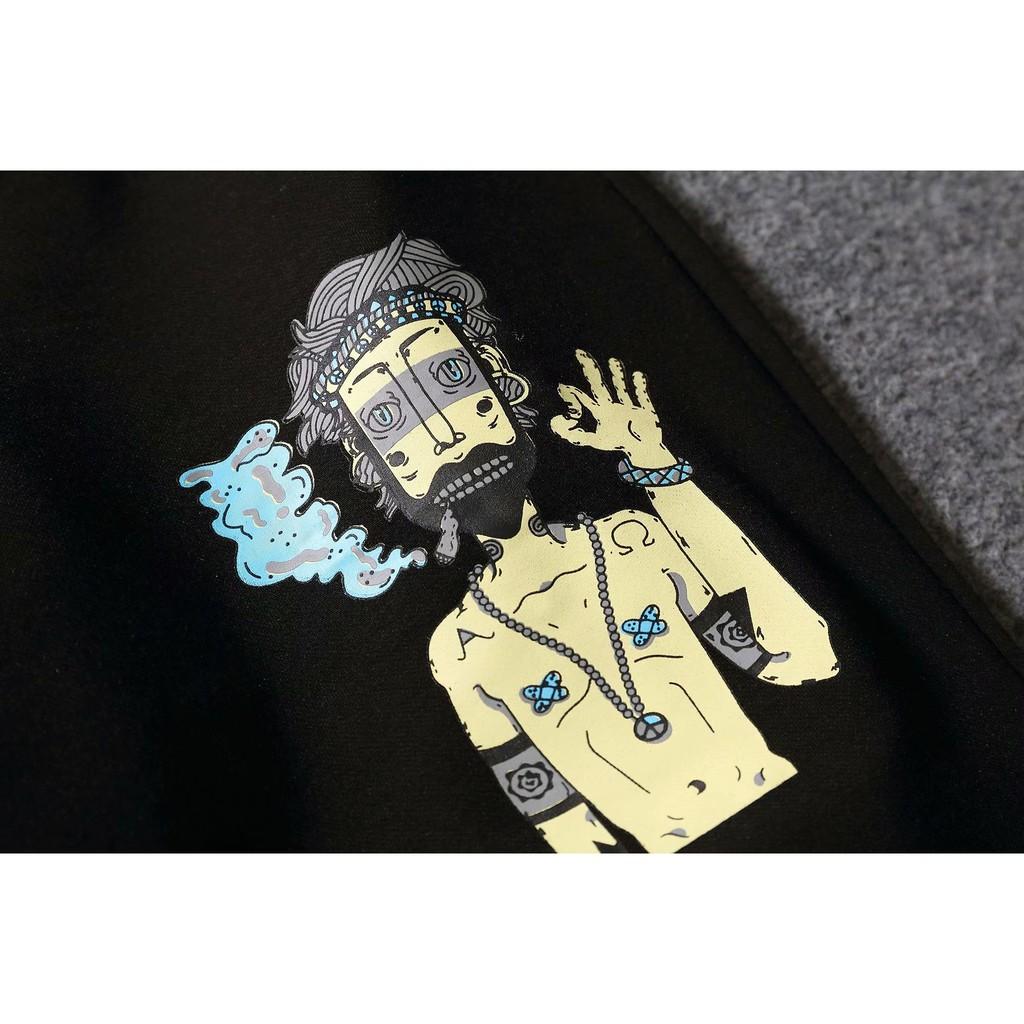 Quần ngắn thể thao ống rộng họa tiết hoạt hình thời trang cho nam