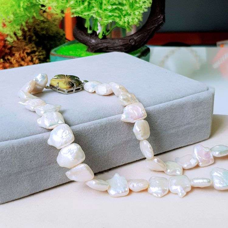 Vòng Cổ Ngọc Trai Tự Nhiên Cao Cấp - Chuỗi Đơn Hoa Baroque - Trang Sức Cô Tấm - BARON PEARL - CTJ3911 - Trắng