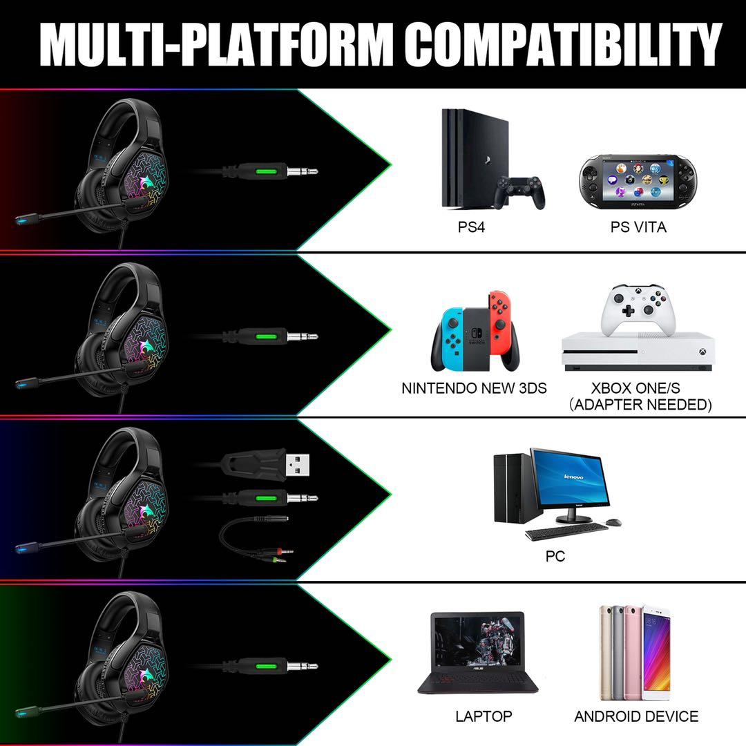 Tai Nghe Game Thủ Có Dây Tai Nghe Cho Máy Tính/PS4/XBOX Tai Nghe Có Micro Casque Chơi Game 3.5Mm Âm Thanh Stereo Tai Nghe máy Tính