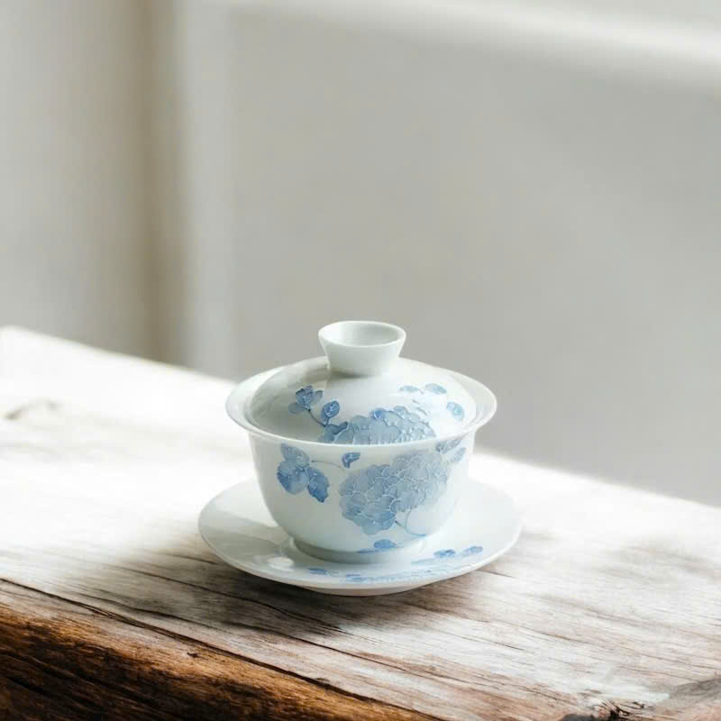 CHÉN KHẢI SỨ ĐẮP NỔI "THANH HOA MẪU ĐƠN" - HỌA TIẾT VẼ TAY - DUNG TÍCH 140ML