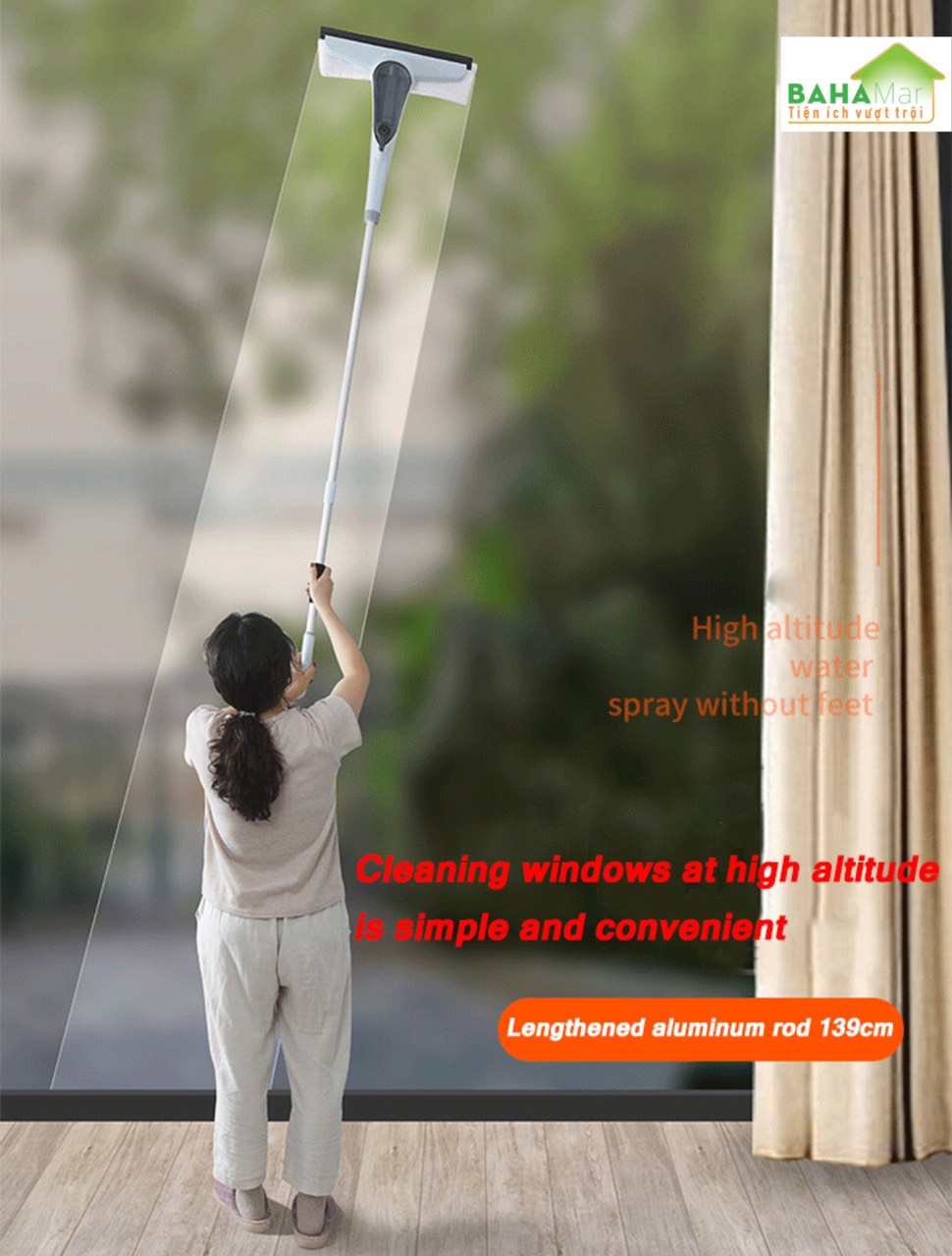 CÂY LAU - GẠT KÍNH ĐA NĂNG TỰ ĐỘNG PHUN XỊT NƯỚC "BAHAMAR" Đơn giản hóa việc LAU KÍNH từ kính cửa, vách kính... và giảm tối đa thời gian dùng cho việc vệ sinh kính.