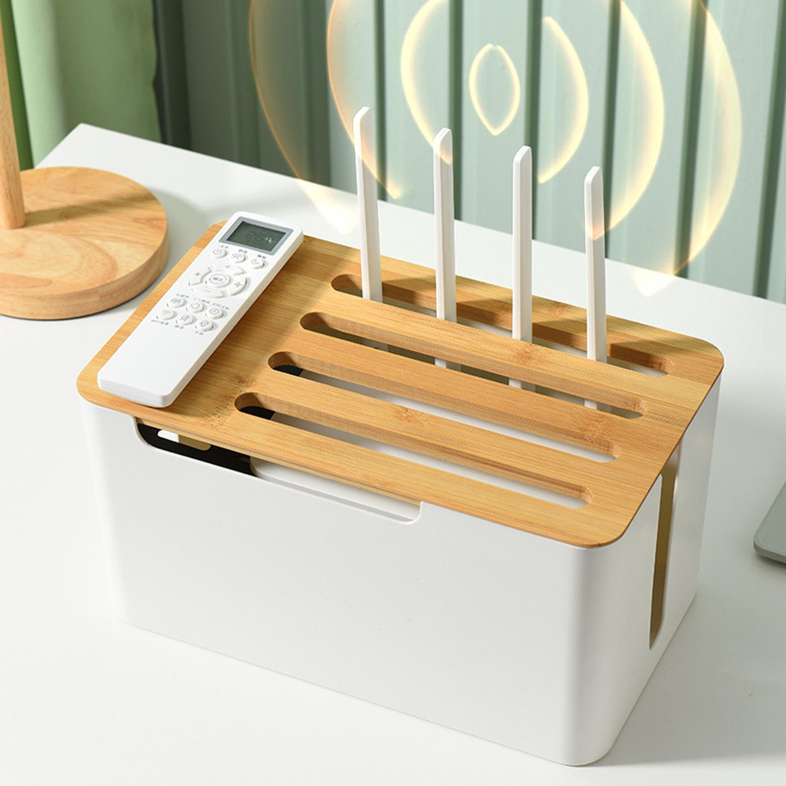 Router Shelf Storage Box Cable Management Organizer Cable Bracket for Office