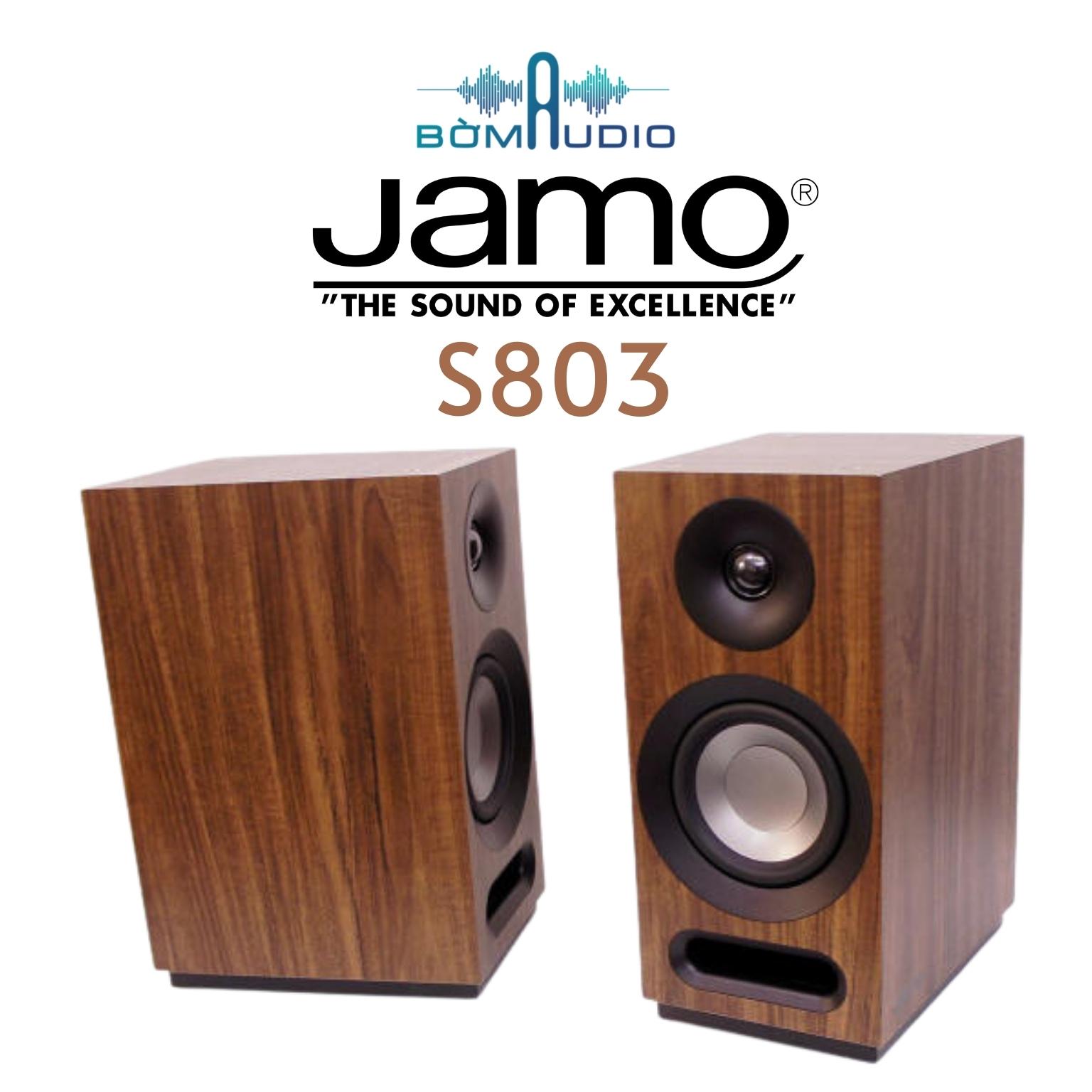 JAMO S803 | Cặp Loa Nghe Nhạc Độc Đáo Đến Từ Jamo_Đan Mạch - Màu Walnut - Công Nghệ Aluminized Polyfiber - Công Suất 160W - Treb 25mm Dome Mềm + Loa Mid/Bass 12,7cm Cone Sợi Poly Mạ Nhôm - Độ Nhạy 87dB x 8ohms - Cầu Loa Kép | Hàng Chính Hãng _ Mới 100%