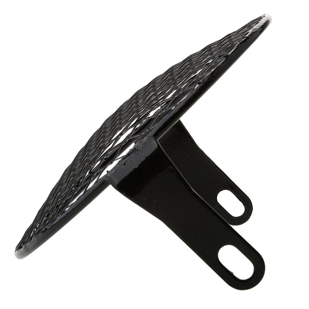Black Metal Motorcycle Retro Headlight Head Lamp Light With Grill Cover