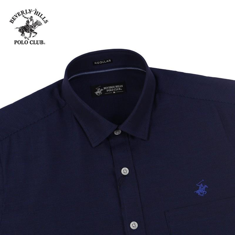 Áo sơ mi ngắn tay Nam Beverly Hills Polo Club Regularfit 100% cotton Navy CMRSS20TL013