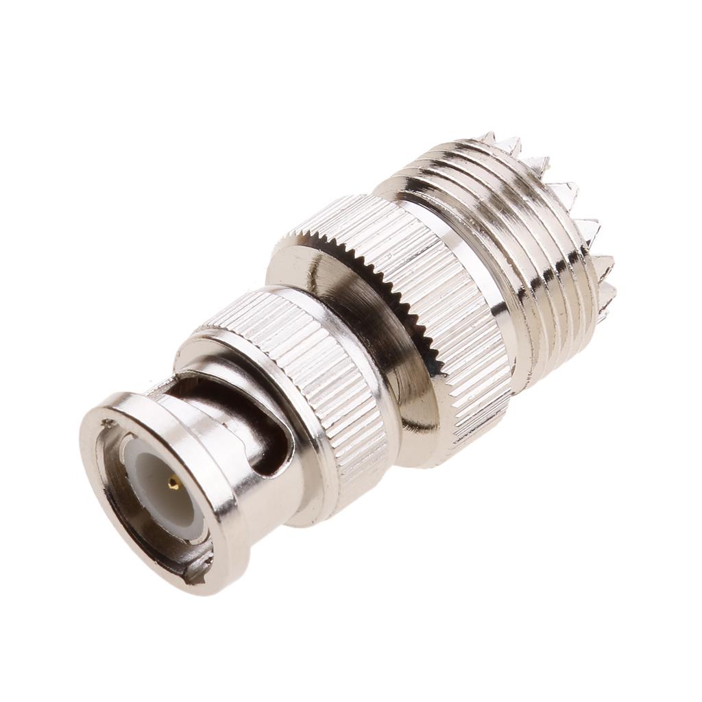 BNC Male to UHF Female Straight RF Coaxial Connector, UHF Female to BNC Male Antenna Adapter
