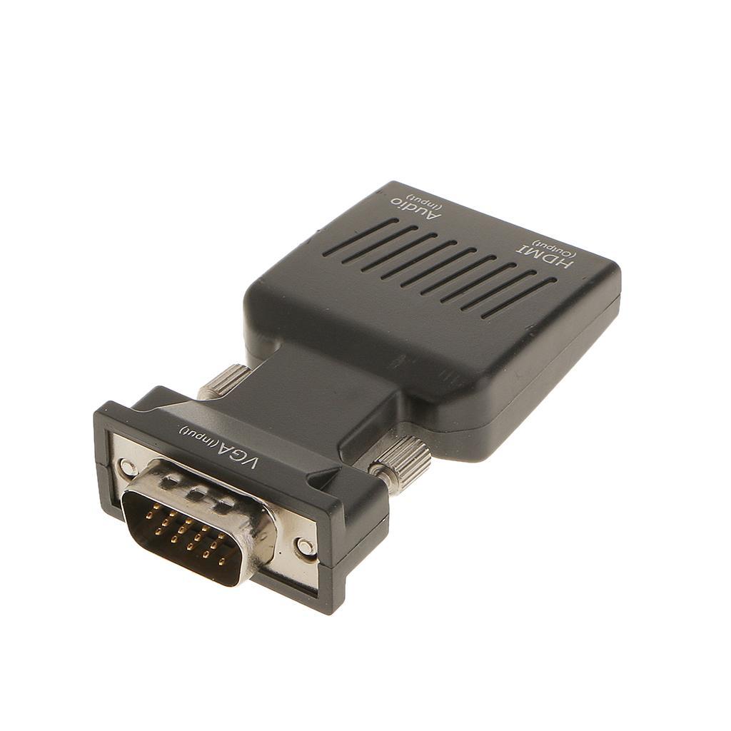 1080P VGA Male to HDMI Female HDTV with 3.5mm Audio USB Plug Cable Video Cord Adapter