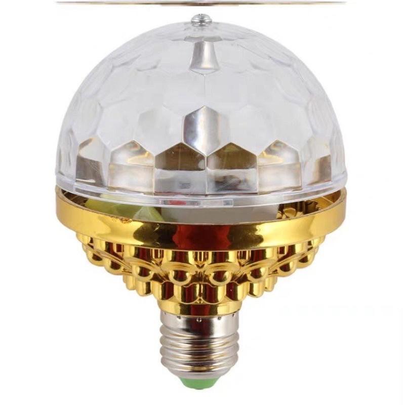 Đèn led nháy chớp 7 màu tự xoay kèm đui tròn, nhiều hiệu ứng tia chớp nhấp nháy theo nhạc