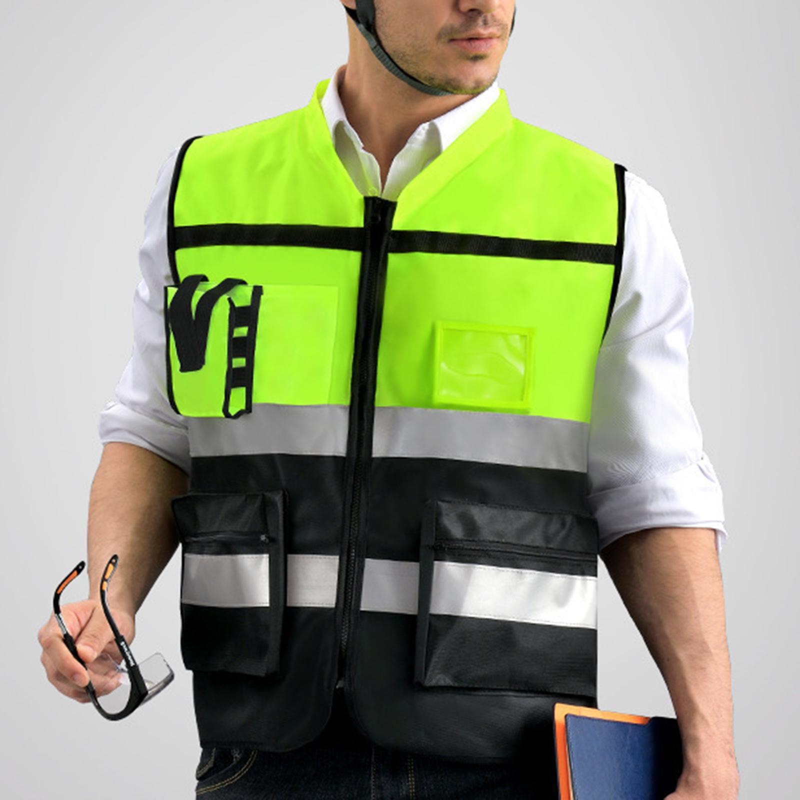 High Visibility Vest Safety Reflective Vest Lightweight Soft Breathable Construction Vest for Night Work Cycling Warehouse Construction