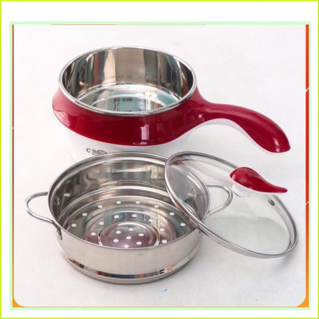 NỒI LẨU- CA NẤU MÌ 2 TẦNG MINI ĐA NĂNG, CHIÊN, HẤP, LẨU, RÁN SIÊU TIỆN LỢI