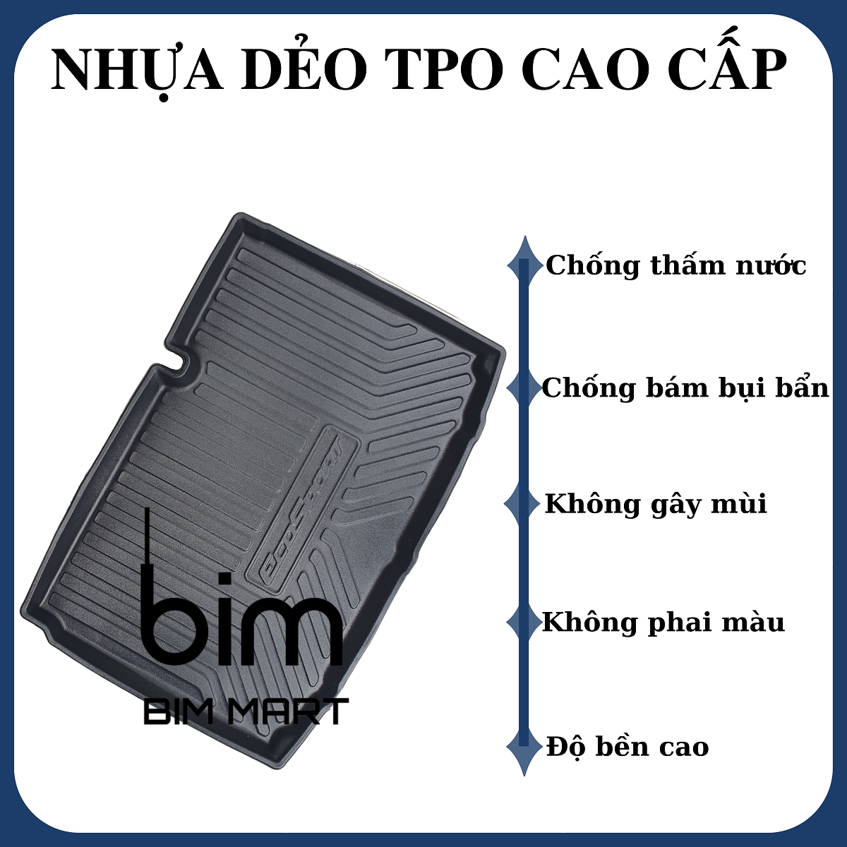 Lót cốp dành cho xe Ford Ecosport 2018 - 2021 không mùi, chất liệu TPO cao cấp