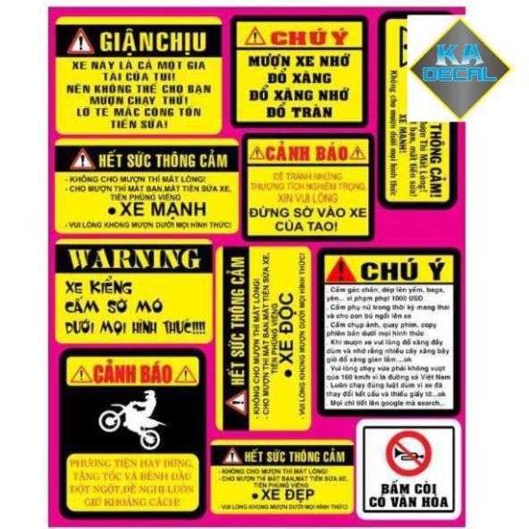 Bộ 11 tem cảnh báo giận chịu
