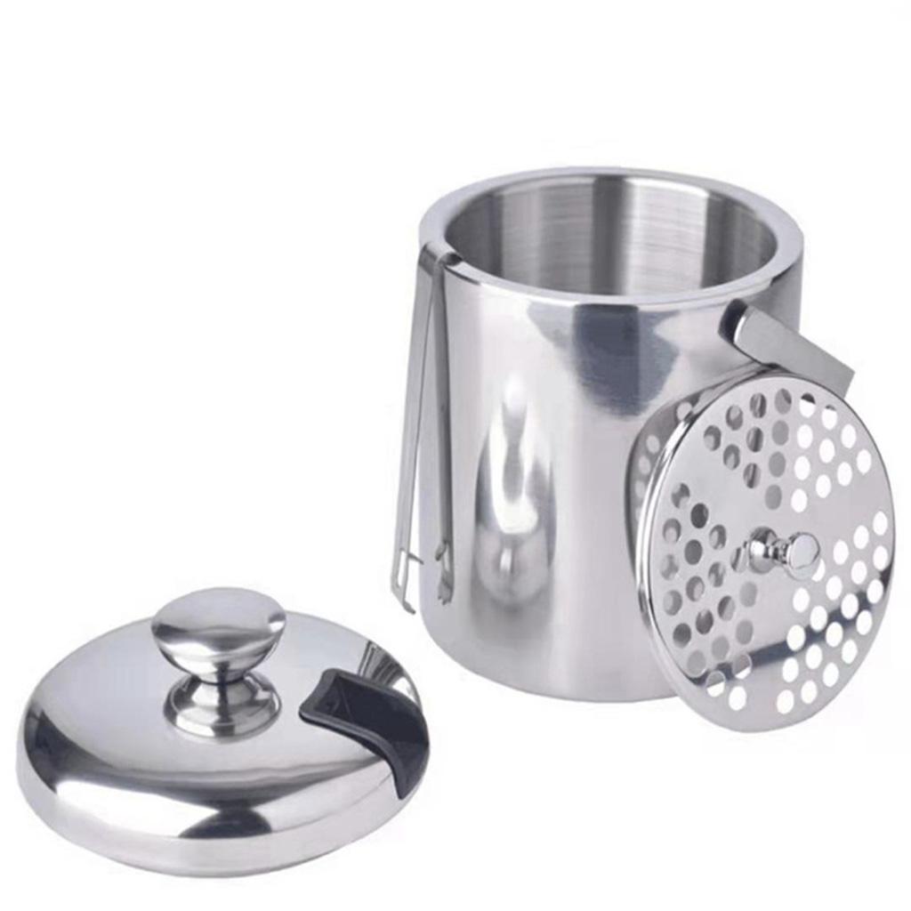 Stainless Steel Cooler Wine Beer Cool Ice Bucket With Tongs Champagne Party