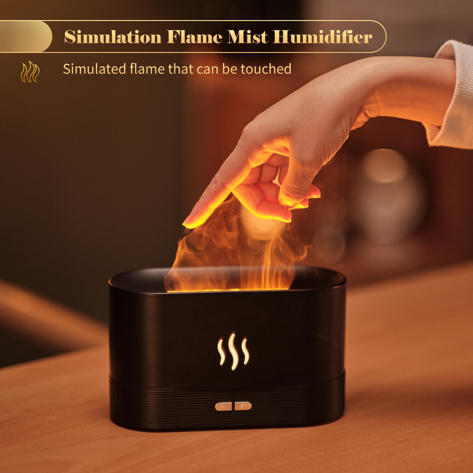 Máy phun sương mô phỏng ngọn lửa khuếch tán tinh dầu sạc USB 2 chế độ ánh sáng
