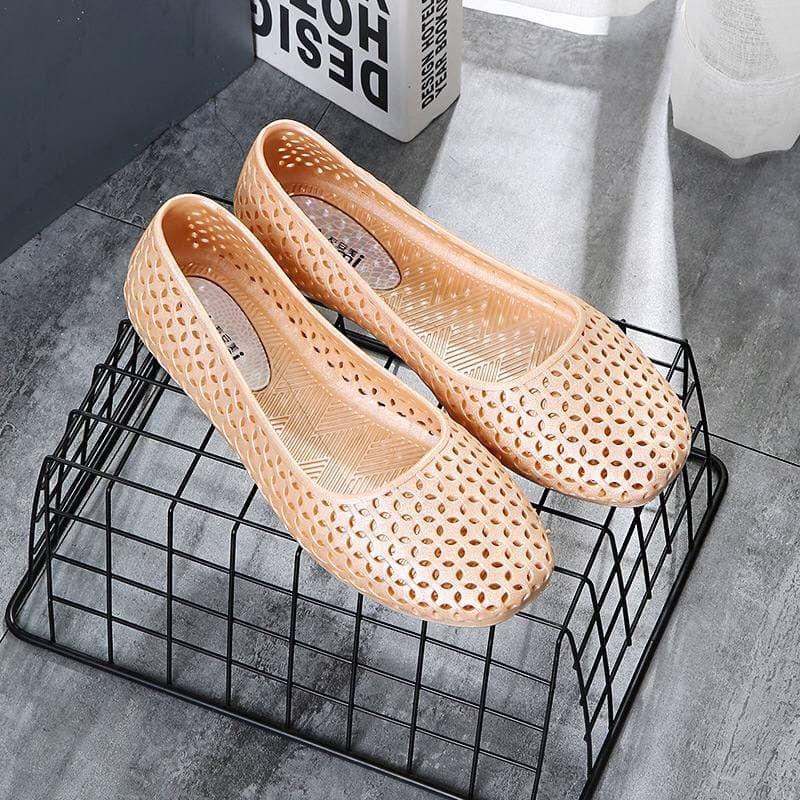 Giày nhựa bệt nữ đi mưa đi biển - Chất liệu nhựa mềm dẻo - GNN1 - Mũi tròn