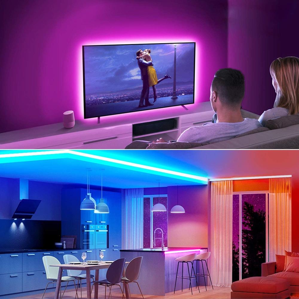 Dây Đèn LED Trang Trí RGB 5050 Strip Light DODODIOS Kết Nối App, Chống Nước, Trang Trí Phòng, Kèm Remote 44 Phím