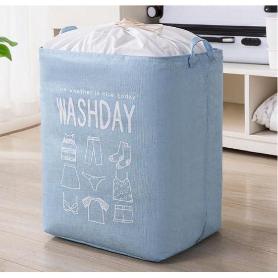 Túi vải đựng chăn màn cỡ lớn có thể gấp gọn, Giỏ đựng quần áo chống thấm nước siêu tiện dụng