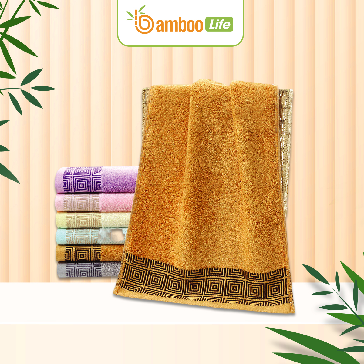 Khăn tắm sợi tre Bamboo Life hàng chính hãng Khăn lau người mềm mại kháng khuẩn siêu thấm hút an toàn cho da ngay cả với trẻ sơ sinh BL046 – Nâu-140×70 cm