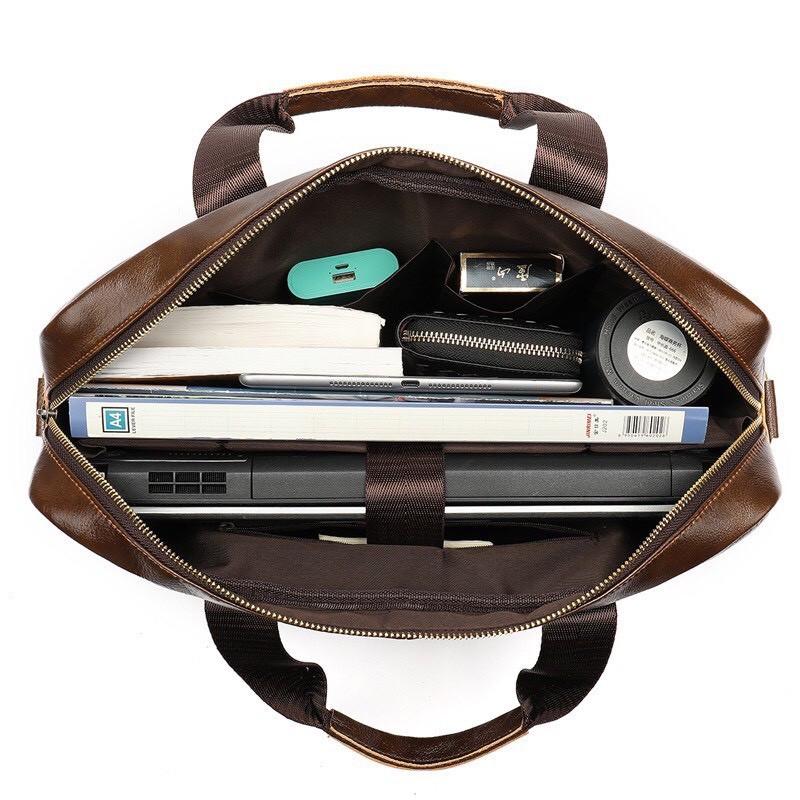 Túi xách cặp da đựng laptop da bò cao cấp T36 38x27.5x7cm D.HSTORE