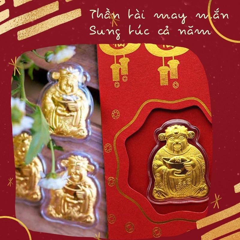 Bao Lì Xì Thần Tài - Bao Lì Xì Tết Nguyên Đán Ngày Vía Thần Tài Mạ Vàng - Sung Túc Cả Năm Tiền Bạc Đầy Túi