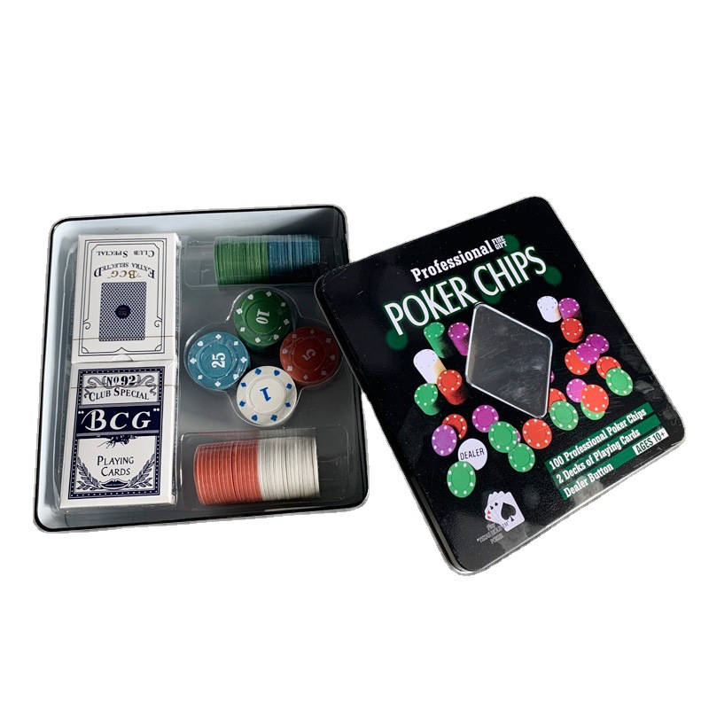 Hộp Đựng Phỉnh Poker 100 Chips Kèm 2 Bộ Bài - Home Decor Furniture