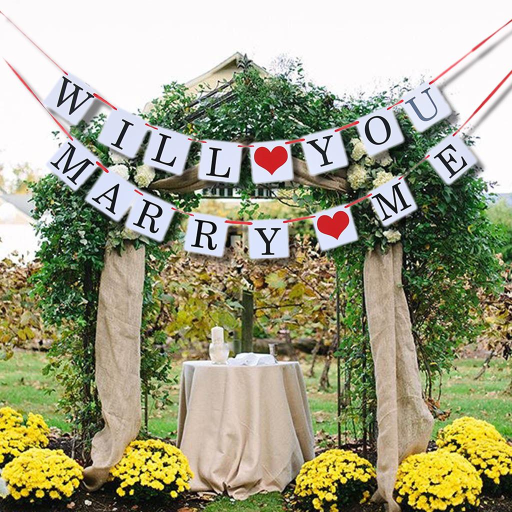 WILL YOU MARRY ME Paper Bunting Banner Engagement Garland Party ...