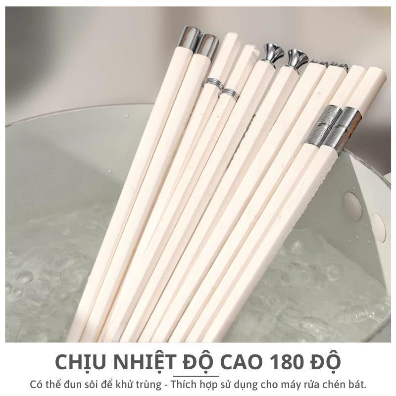 SET 10 Đôi Đũa Ăn Sợi Thủy Tinh Cao Cấp Kháng Khuẩn Chống Trơn Trượt - Bộ Đũa Ăn Gia Đình Sang Trọng - HÀNG CHÍNH HÃNG MINIIN