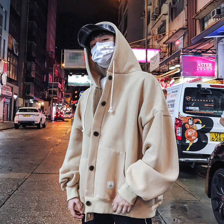 Áo khoác Hoodie Nỉ Bông Khuy 2 màu ( Unisex nam nữ đều mặc được