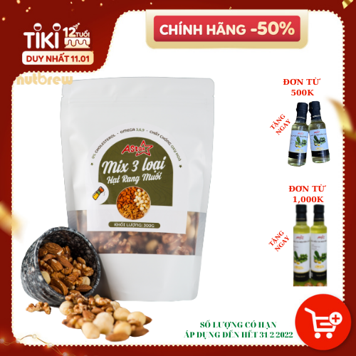 MIX 3 LOẠI HẠT RANG MUỐI ASTAR 300GR
