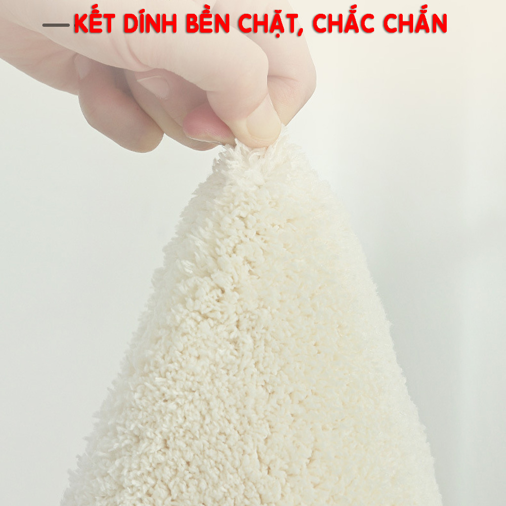 Thảm trải sàn phòng ngủ vải lông cừu siêu mềm, êm chân (trang trí phòng khách) màu kem mặt cười LC03 KT 40x120cm