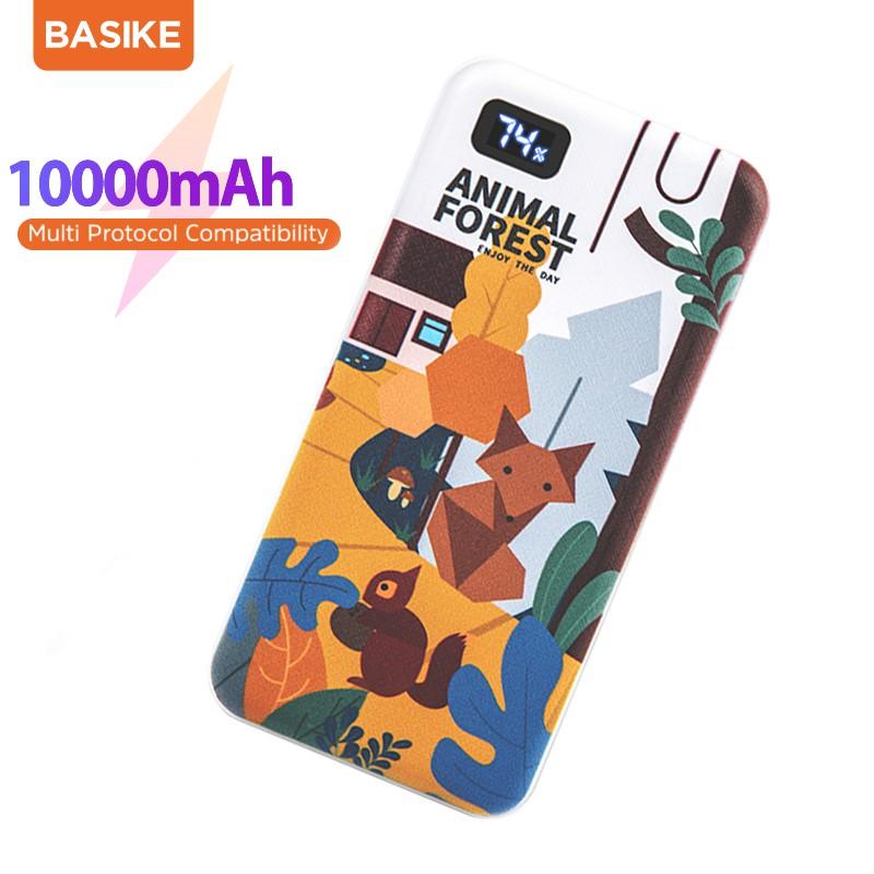 Sạc dự phòng BASIKE PT13P 10000mAh nhỏ gọn họa tiết con vật xinh xắn cho iPhone 11 Samsung-Hàng chính hãng