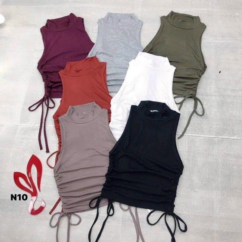 Áo Croptop Lọ Rút Dây Bên Hông 2 Lớp Siêu Xinh Siêu Đẹp 