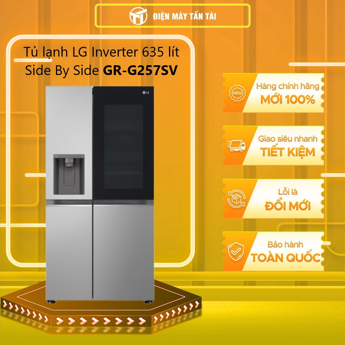 GR-G257SV - Tủ Lạnh Lg Instaview Lấy Nước Ngoài Uvnano 635l GR-G257SV - Hàng Chính Hãng - Chỉ Giao Hồ Chí Minh