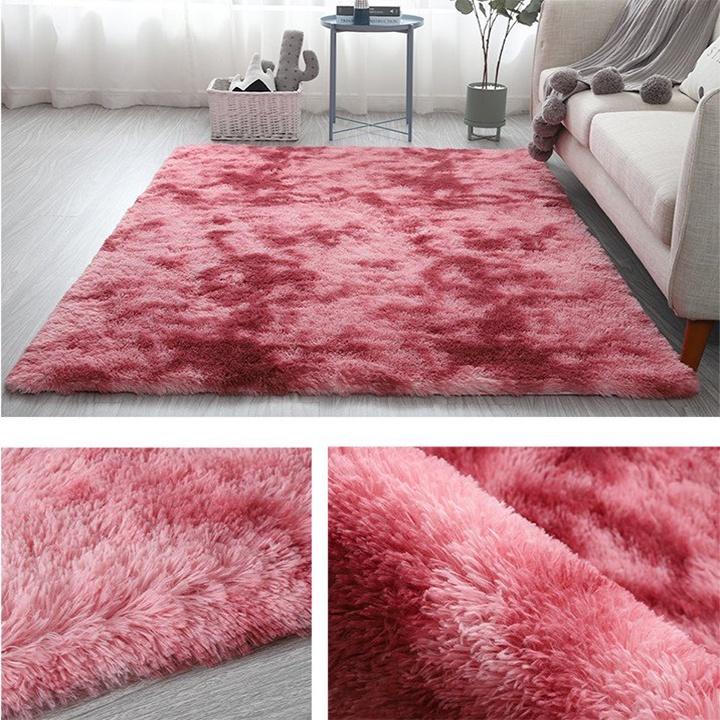 Thảm lông loang trải sàn lông dầy hàng đẹp kích thước 1m6 x 2m mặt sau chống trơn trượt