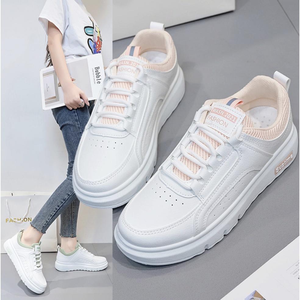 Giày nữ thể thao sneaker phối đơn giản đế nhẹ dễ phối đồ MS 105