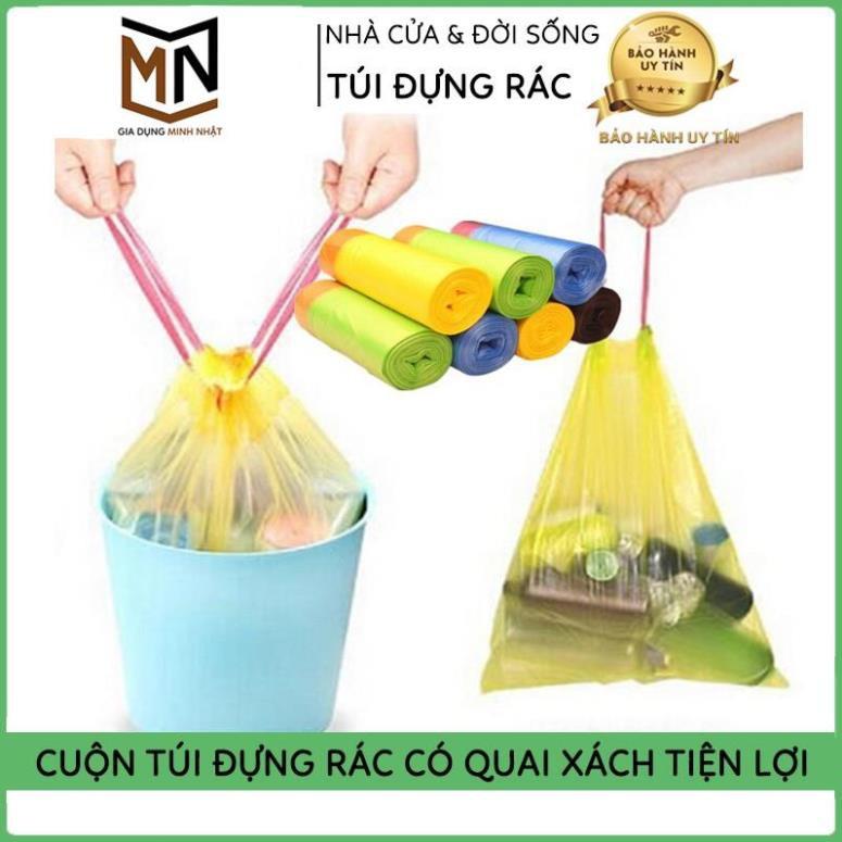 Cuộn 15 Túi Đựng Rác Có Dây Rút Tự Phân Hủy, Thân Thiện Với Mỗi Trường