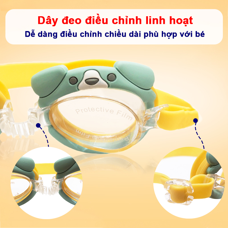 Kính bơi hình thú cho bé 4-10 tuổi BBShine, Kính bơi trẻ em ngộ nghĩnh chống thấm nước cao cấp – KB007