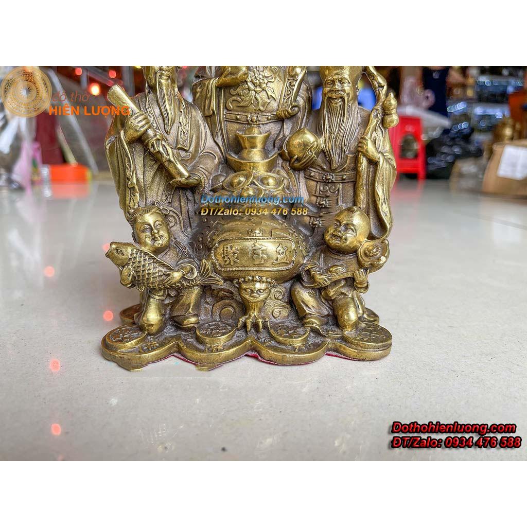 Bộ Tượng Ngũ Phúc Bằng Đồng Thau Vàng Cao 18cm