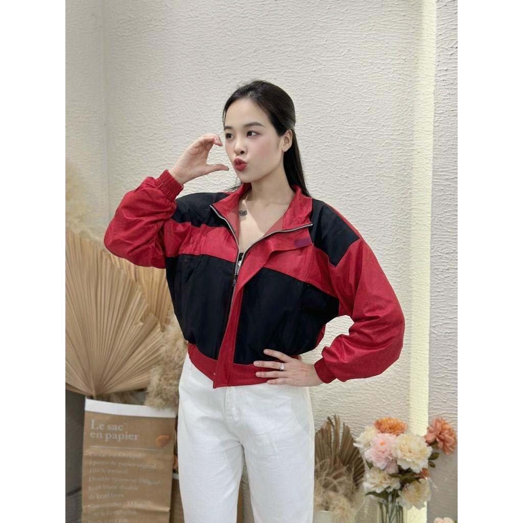 [LZ] Áo khoác da lộn nữ da lộn 2 lớp phối màu đẹp siêu chất-A2156 - Tím