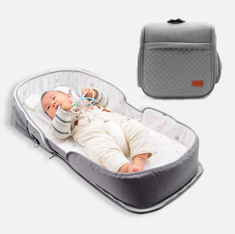 Giường nôi trẻ em gấp di đi động chống muỗi 2 In 1 Folding Portable Baby Crib Bed