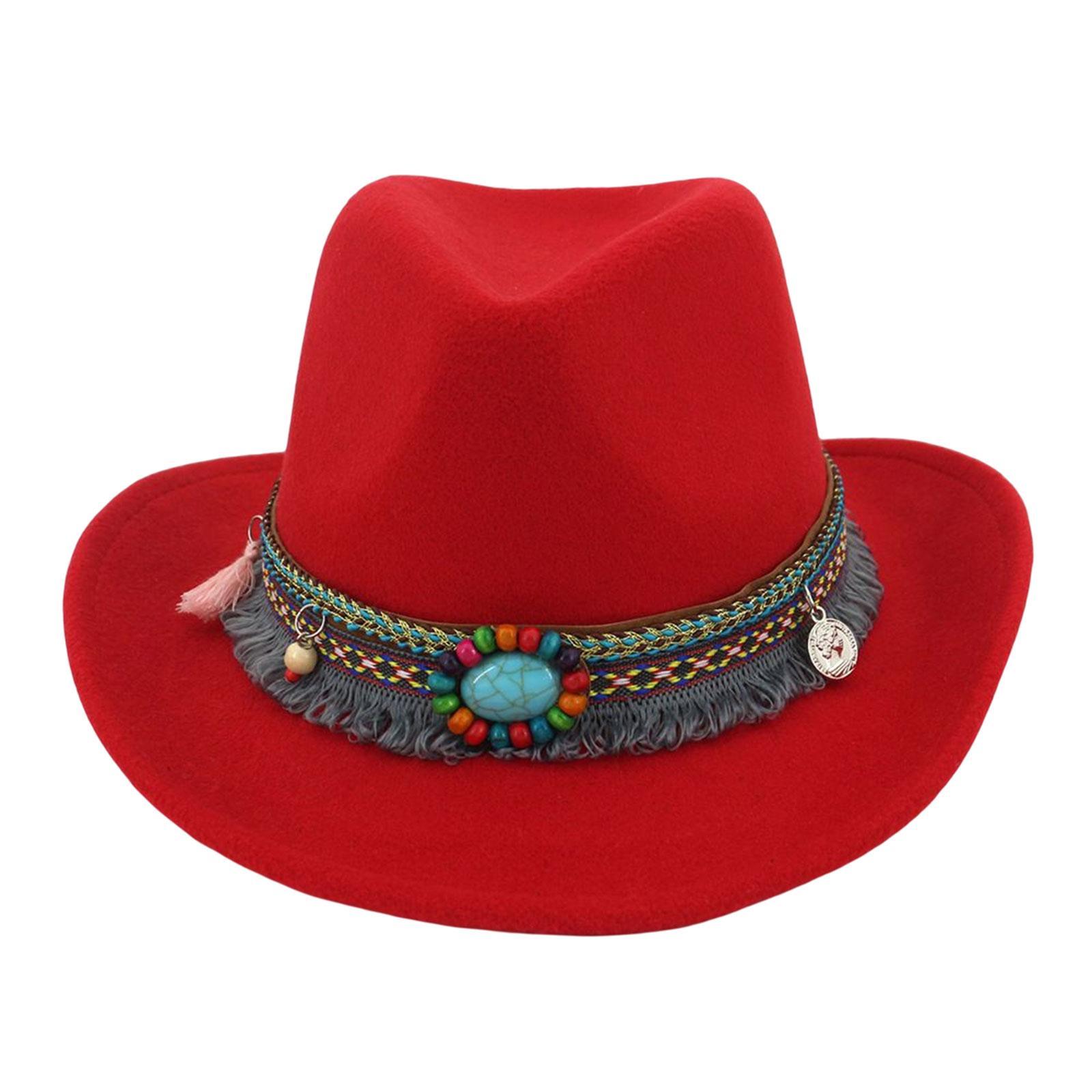Women Men Western Cowboy Hat Fedora Hat Sun Hat for Festival party